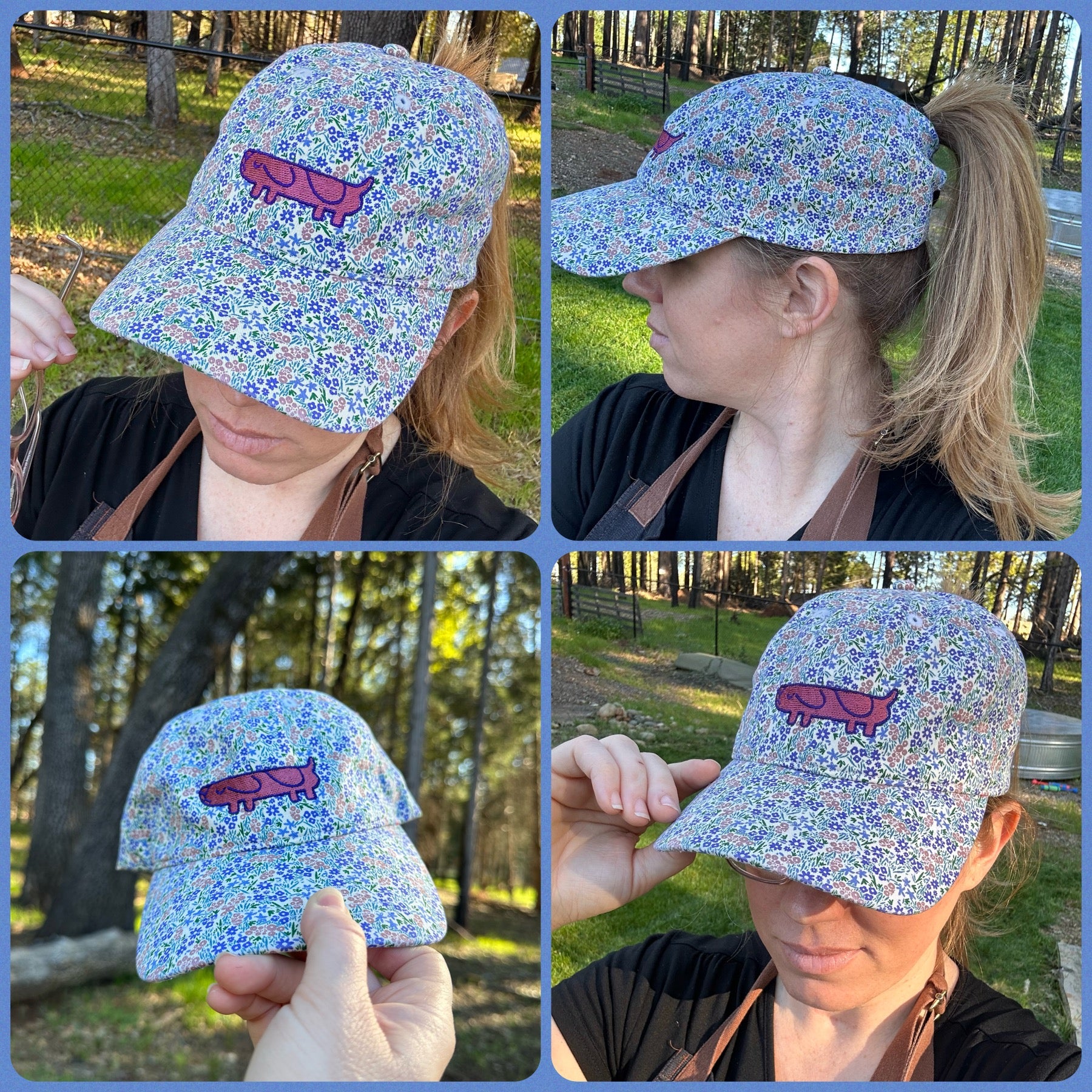 Custom Embroidered Long Dog Hat - Multiple Customizable Options - Bluey Inspired
