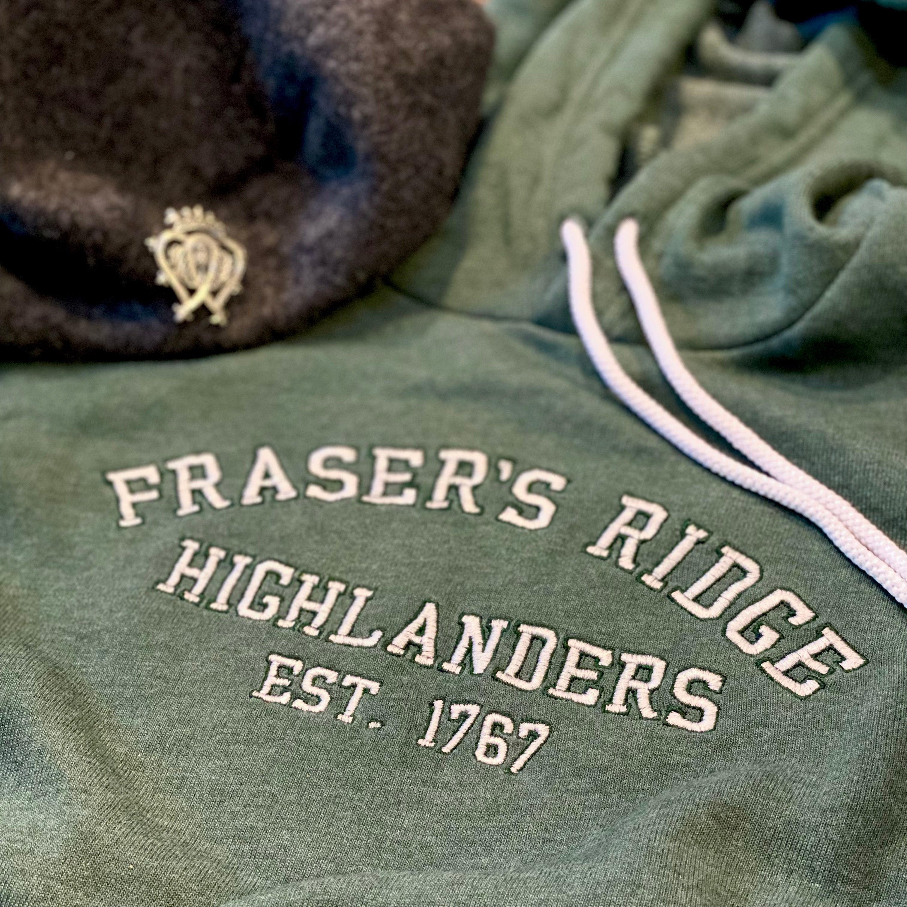 Fraser's Ridge Highlanders Collegiate Embroidered Soft Fleece Unisex Sweatshirt Hoodie - Outlander Inspiration