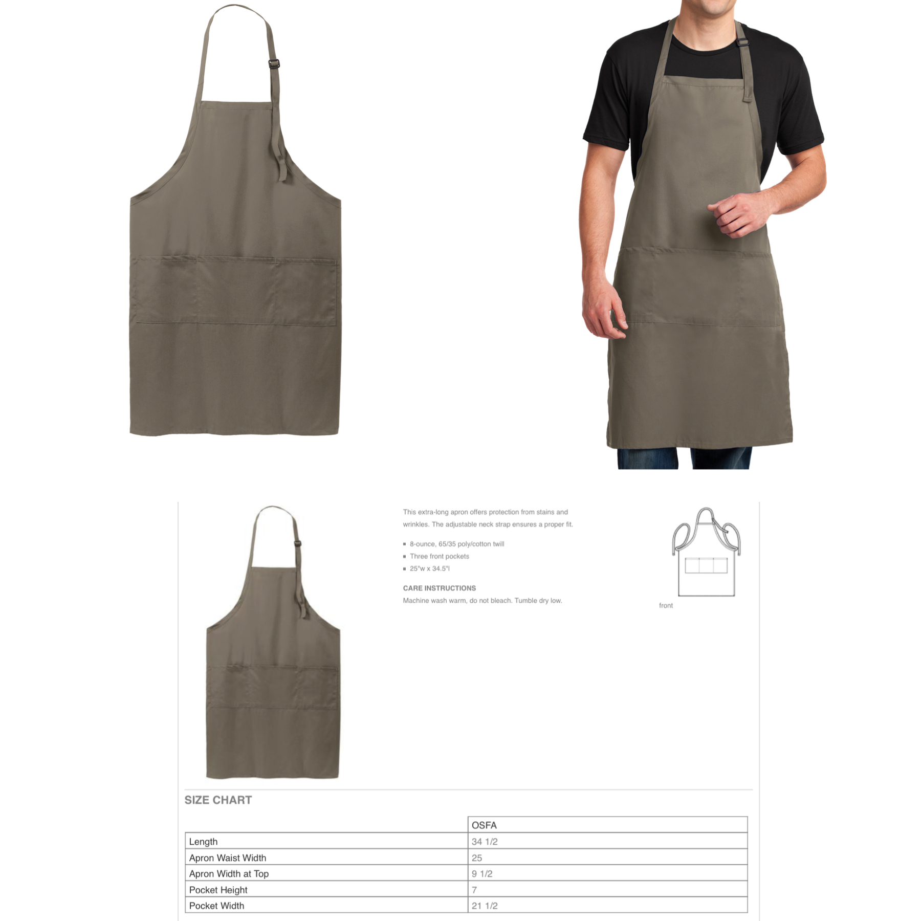 Red Hair Don't Care Embroidered Apron - Craftsman and Canvas Style Options
