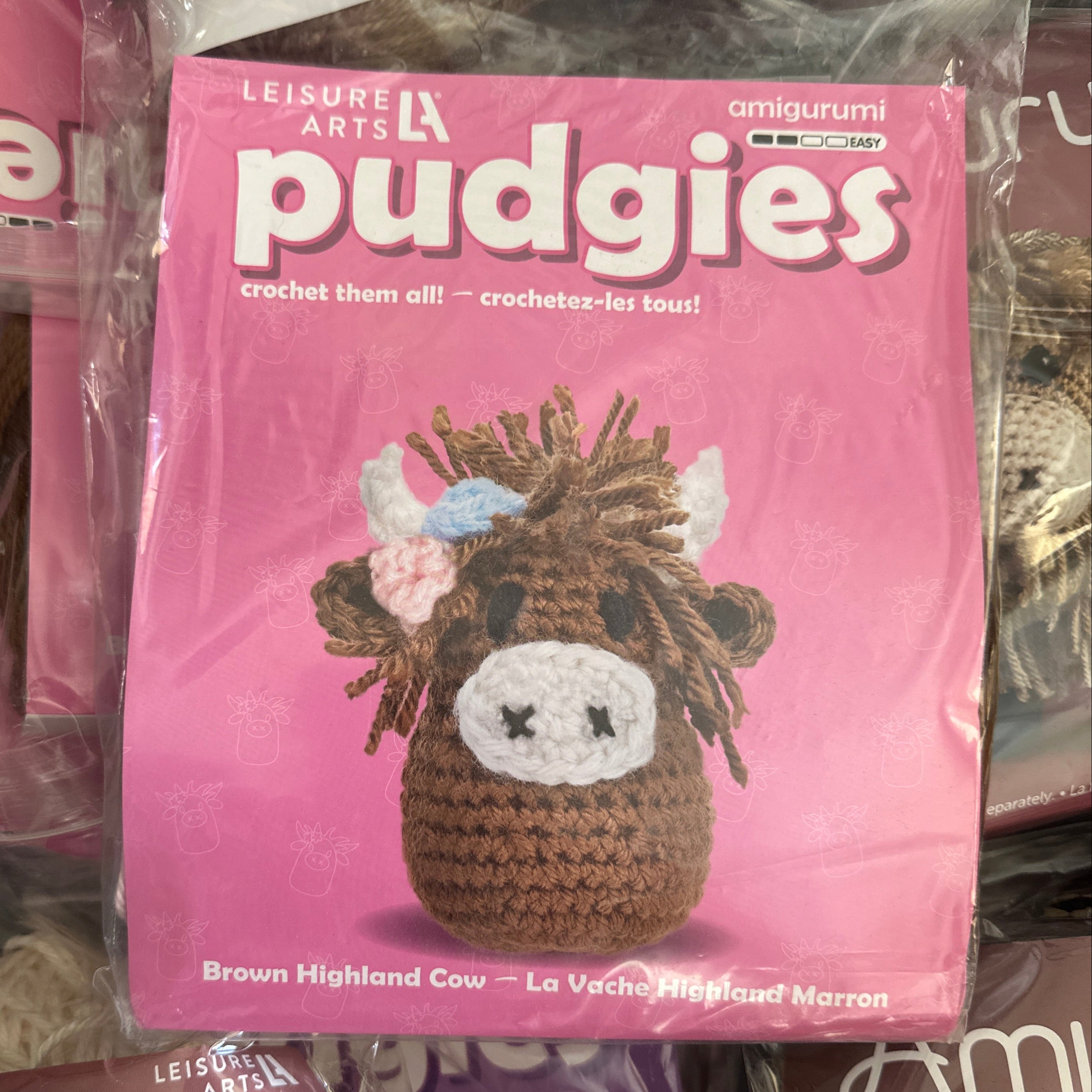 NEW Pudgies Highland Coo Crochet Kit by Leisure Arts