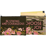 "Be Strong And Courageous" Zipper Folder