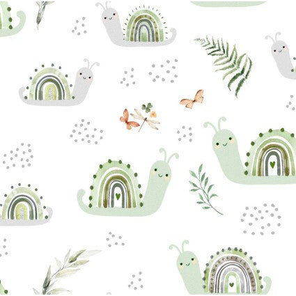 Snail Trails - Nursery Flannel Fabric by the Yard
