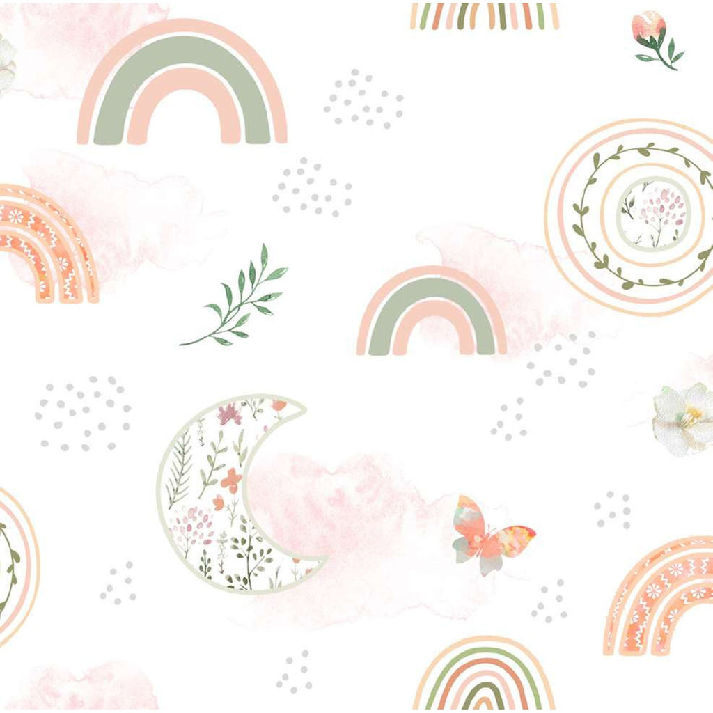 Moon Beam Garden - Nursery Flannel Fabric by the Yard