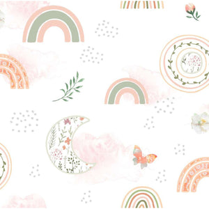 Moon Beam Garden - Nursery Flannel Fabric by the Yard