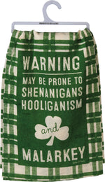 May Be Prone To Shenanigans Shamrock Kitchen Towel