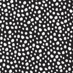 White Scribbles on Black - Flannel Fabric by the 1/4 Yard