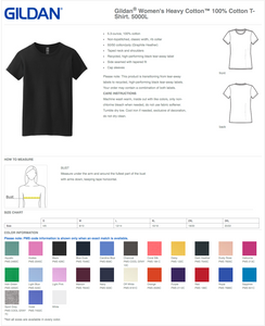 Ladies Cut Crew Neck T-Shirts - Elementary & Middle School Colors