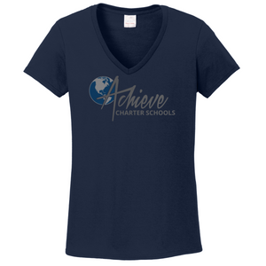 Ladies Cut V-Neck T-Shirts - Elementary & Middle School Colors