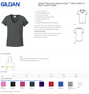 Ladies Cut V-Neck T-Shirts - Elementary & Middle School Colors