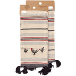 Chickens Striped Kitchen Towel