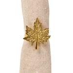 Gold Leaf Napkin Ring - Set of 2