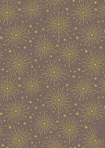 Gold Metallic Starburst on Fawn - Fabric by the 1/4 Yard