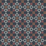 Patterned fabric with geometric design on a dark background