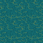 Pattern of wavy lines on a teal background