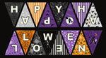 Happy Halloween Bunting Panel from the Glow in the Dark Witchy Woods Collection