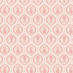 Patterned fabric with pink and white design