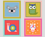 Animal Alphabet Large Squares 1 Yard Panel