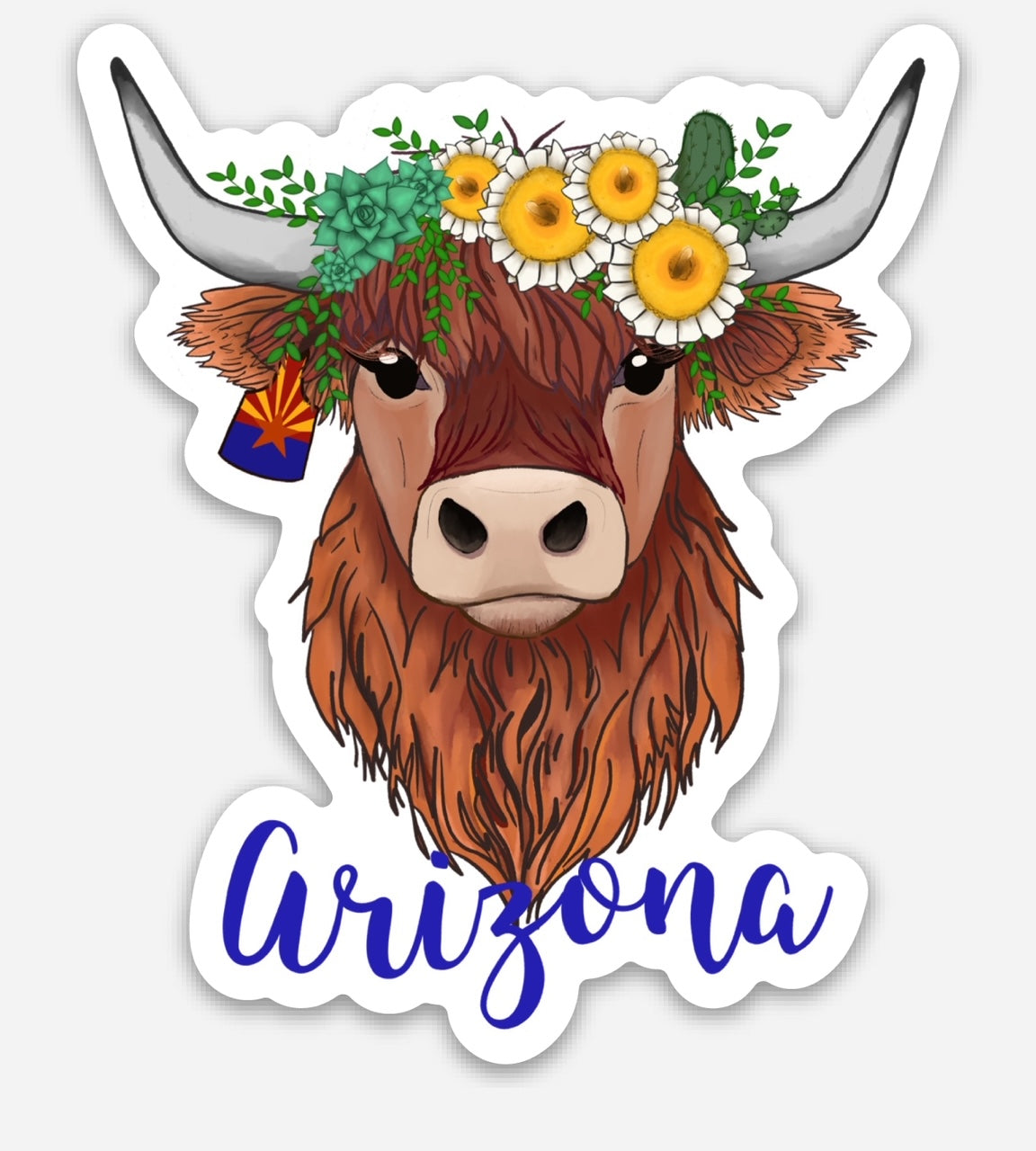 Choose Your State - Highland Coo 3" Stickers