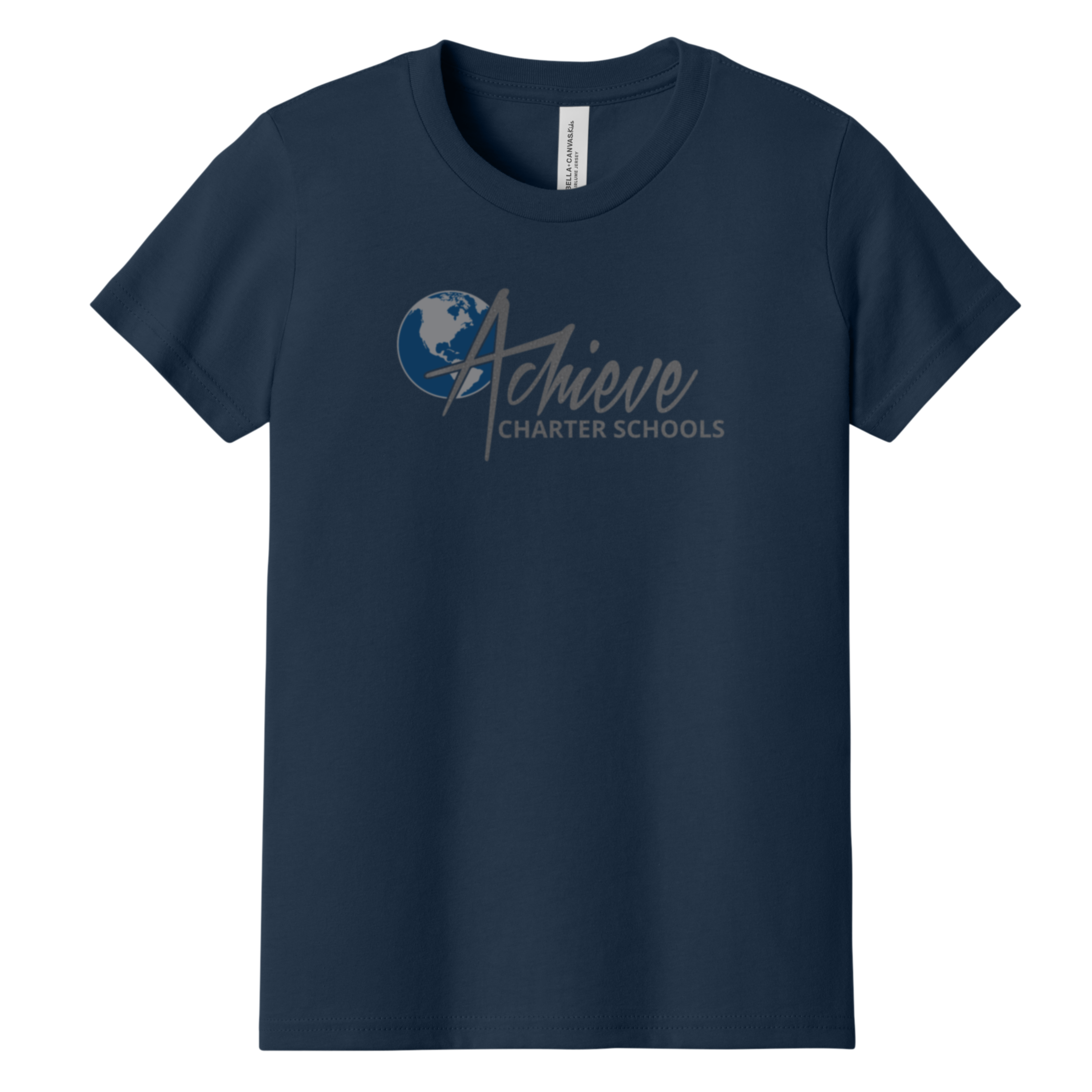 Youth Bella+Canvas Size T-Shirts in Navy - Elementary School