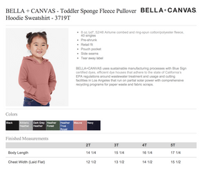 Toddler BELLA+CANVAS Pullover Hoodie - TK and Kinder