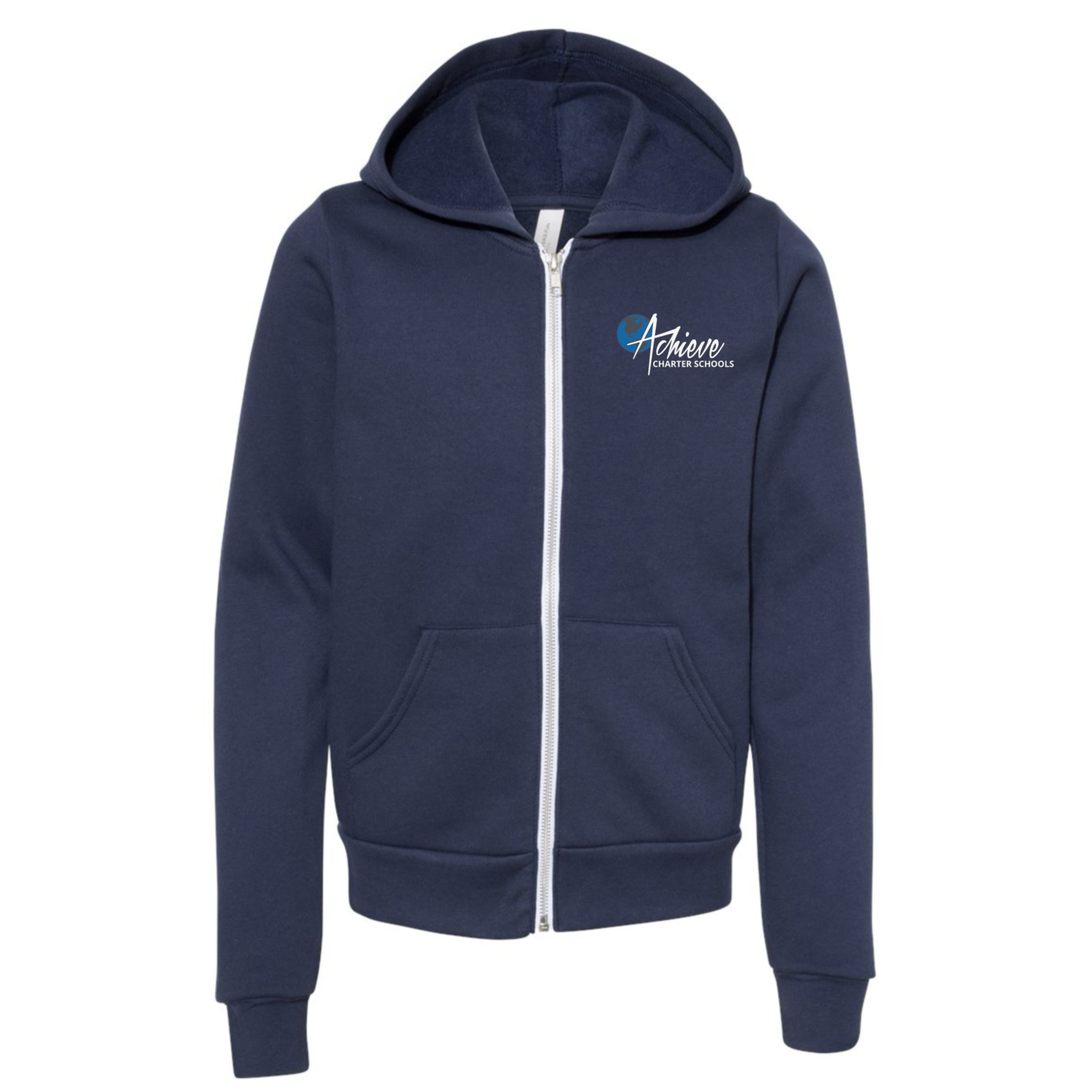 Youth BELLA+CANVAS Embroidered Zipper Hoodie - Elementary School
