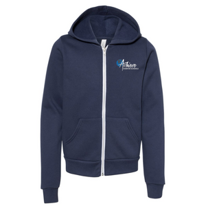 Youth BELLA+CANVAS Embroidered Zipper Hoodie - Elementary School