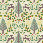 Yuletide on Cream with Gold Metallic from the Yuletide Collection - Fabric by the 1/4 Yard