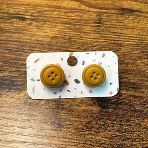 Button Stud Earrings