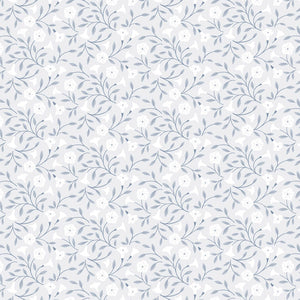 Pale Grey Moonflower - Evenfall Fabric by the Yard