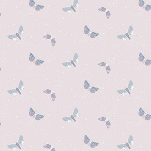 Light Dusky Pink Twilight Moths - Evenfall Fabric by the Yard