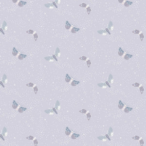 Pale Misty Lilac Twilight Moths - Evenfall Fabric by the Yard