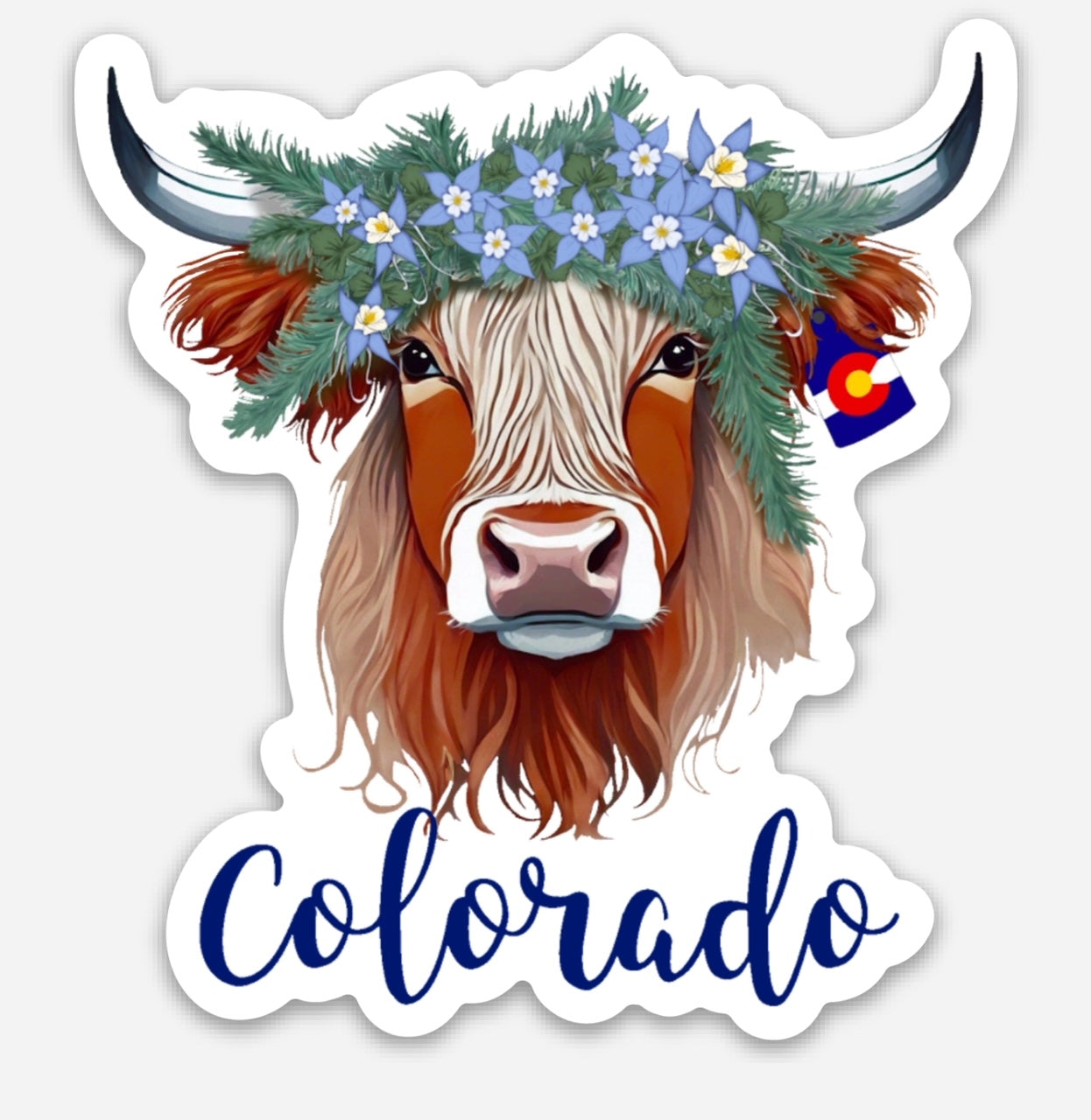Choose Your State - Highland Coo 3" Stickers