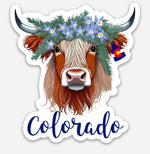 Choose Your State - Highland Coo 3" Stickers