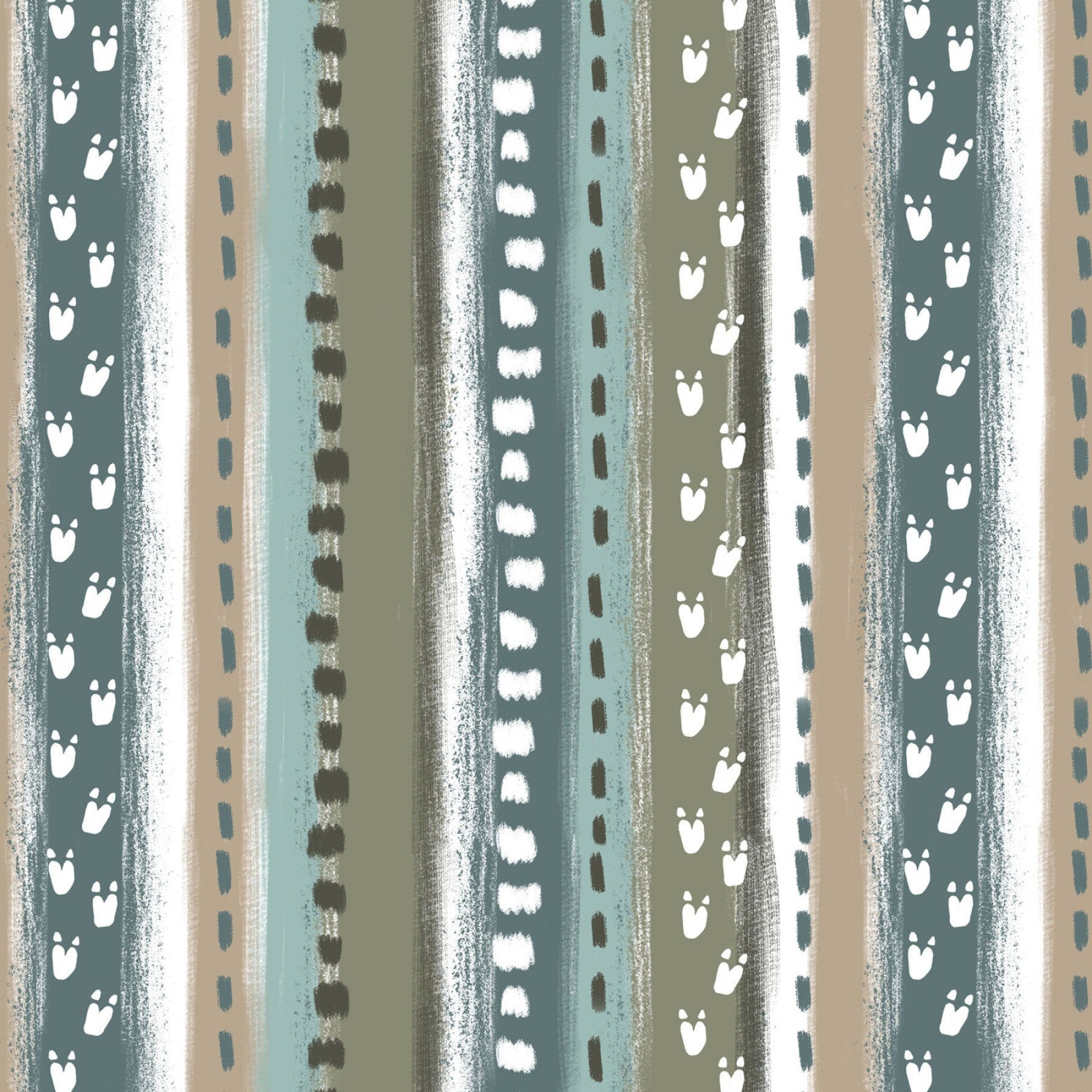 Multi Going Dino Stripe - Fantastic Flannel Fabric by the Yard