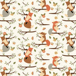 Foxes Autumn Flannel Fabric by the 1/4 yard