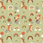 Foxes Autumn Flannel Fabric by the 1/4 yard