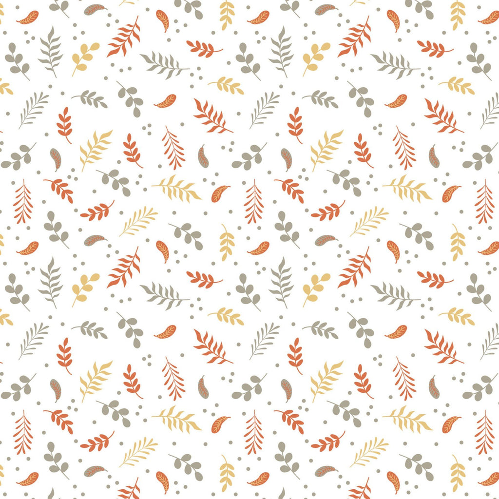 Nature Leaves Dots - Flannel Fabric by the Yard