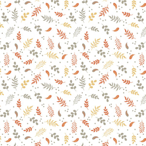 Nature Leaves Dots - Flannel Fabric by the Yard