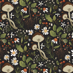 Woodland Mushrooms Fabric by the Yard