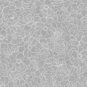 Gray Floral Sundrenched - Fabric by the Yard