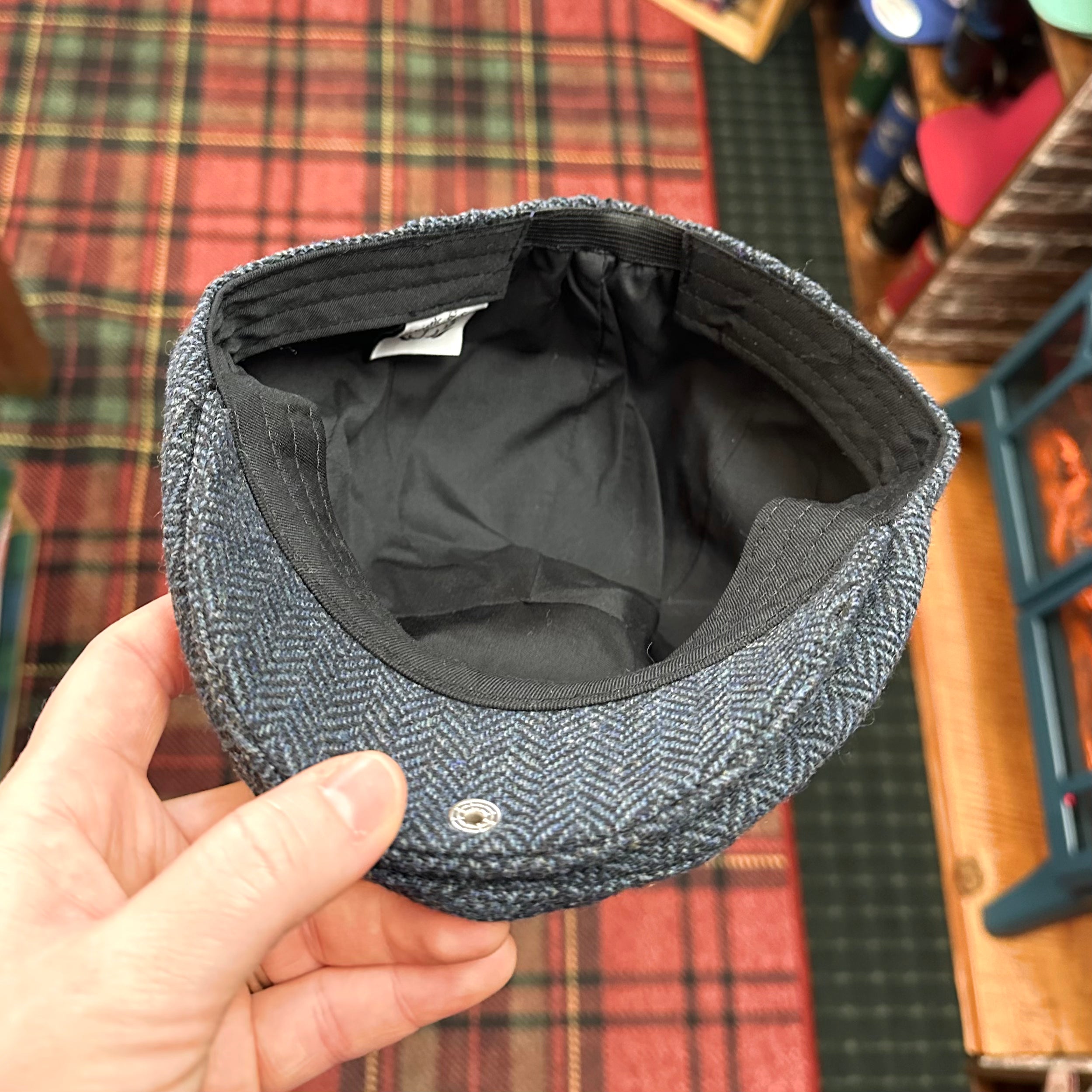 Cabby/Newsboy Herringbone Hat with Scottish Thistle Embroidery Wool Blend Golf Cap