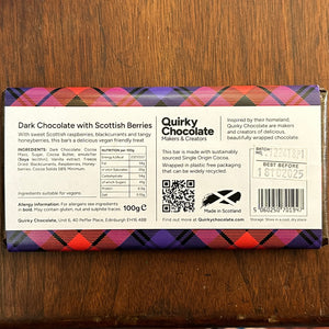 Spring Limited Edition Scottish Berries Dark Chocolate Bar by Quirky Chocolate