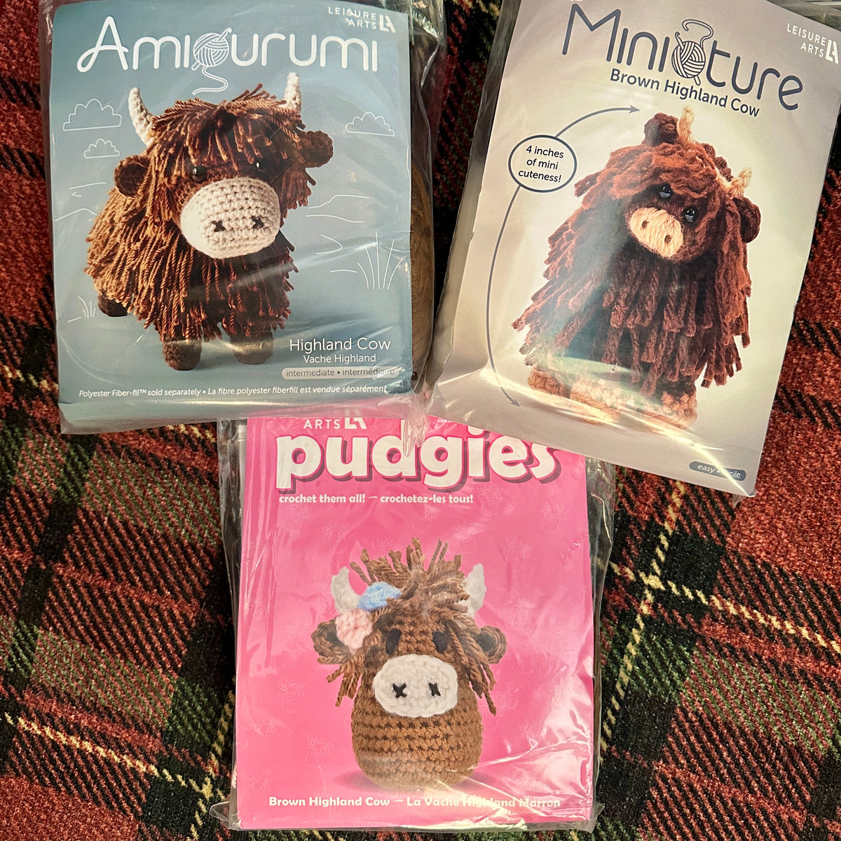 Mini Highland Coo Amigurumi Crochet Kit – Thistle & Stitch