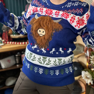Hairy Highland Coo Ugly Christmas Sweater
