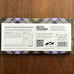 Spring Limited Edition Heather Honey & Blackberry Milk Chocolate Bar by Quirky Chocolate