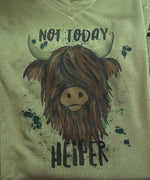 Not Today Heifer Highland Coo in Original Brown Women's V-Neck Shirt