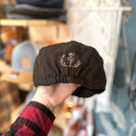 Cabby/Newsboy Herringbone Hat with Scottish Thistle Embroidery Wool Blend Golf Cap