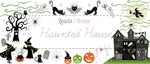 Hats Cats & Bats on Green Glow In The Dark - Fabric by the 1/4 Yard