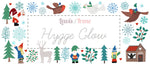 Flying Glow Tomte on Red - Fabric by the 1/4 Yard