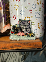 Resting Stitch Face Sewing Cat Acrylic Refrigerator Magnets